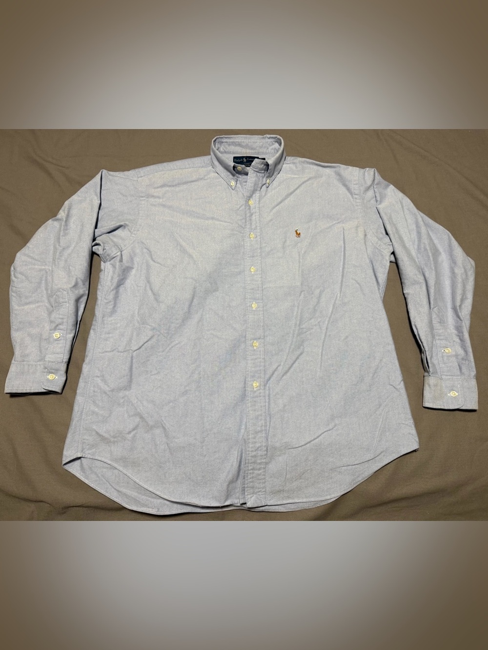 Ralph Lauren Blue Label Blake Oxford light blue Shirt Mens Large Colored Pony